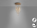 Lámpara de techo grande Colette 14 luces oro rosa
