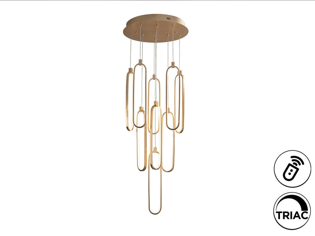 Lámpara de techo grande Colette 14 luces oro rosa