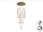 Lámpara de techo grande Colette 14 luces oro rosa