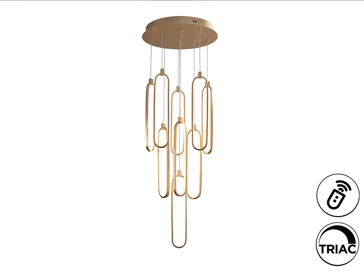 Lámpara de techo grande Colette 14 luces oro rosa