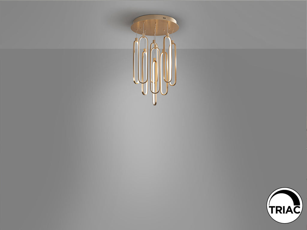 Lámpara de techo Colette 9 luces oro rosa