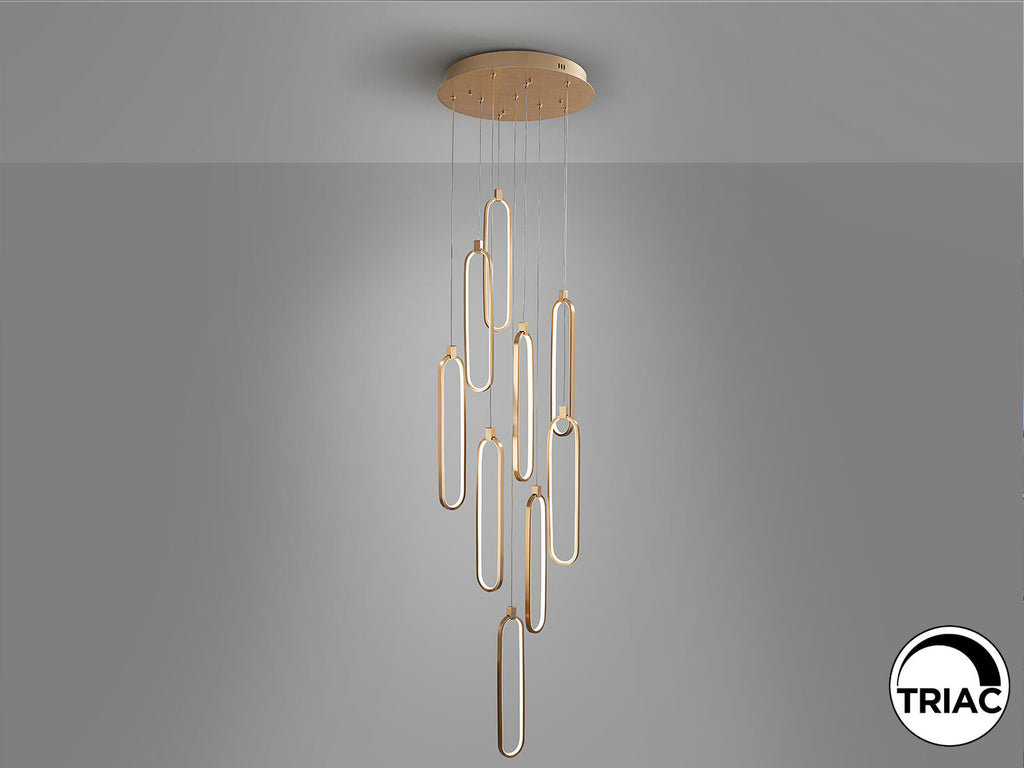 Lámpara de techo Colette 9 luces oro rosa