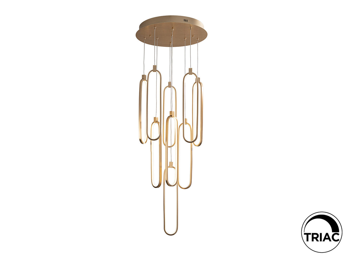 Lámpara de techo Colette 9 luces oro rosa