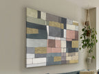 Cuadro pintado a mano Zonas 120 × 160 cm dorado