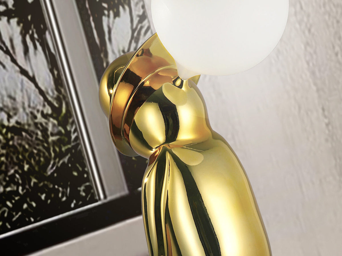 Figura decorativa Mr Bubble con luz oro brillo