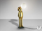 Figura decorativa Mr Bubble con luz oro brillo