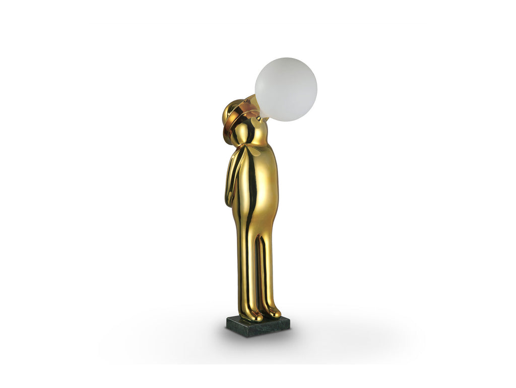Figura decorativa Mr Bubble con luz oro brillo