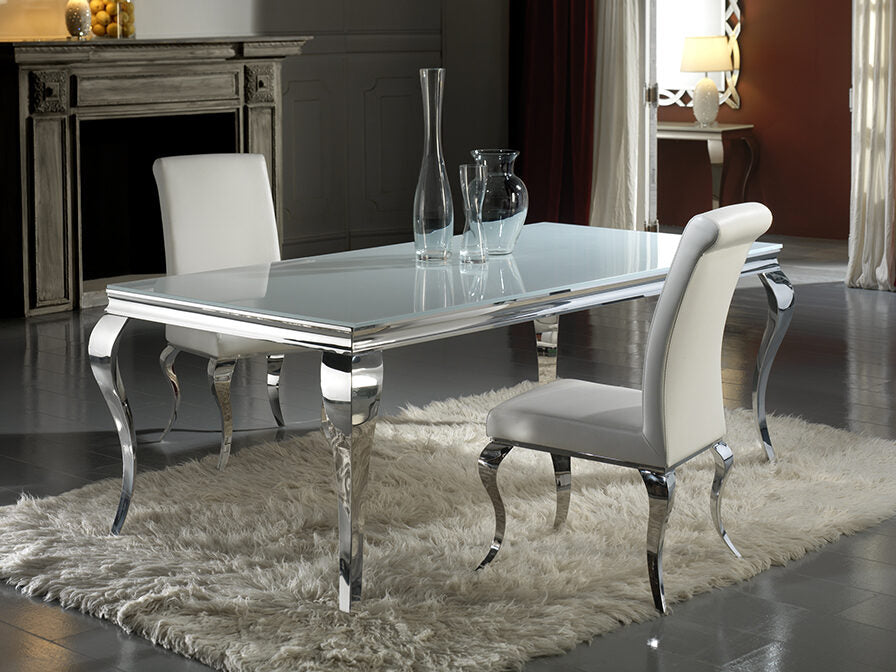 Mesa de comedor Barroque 200 × 100 acero inoxidable
