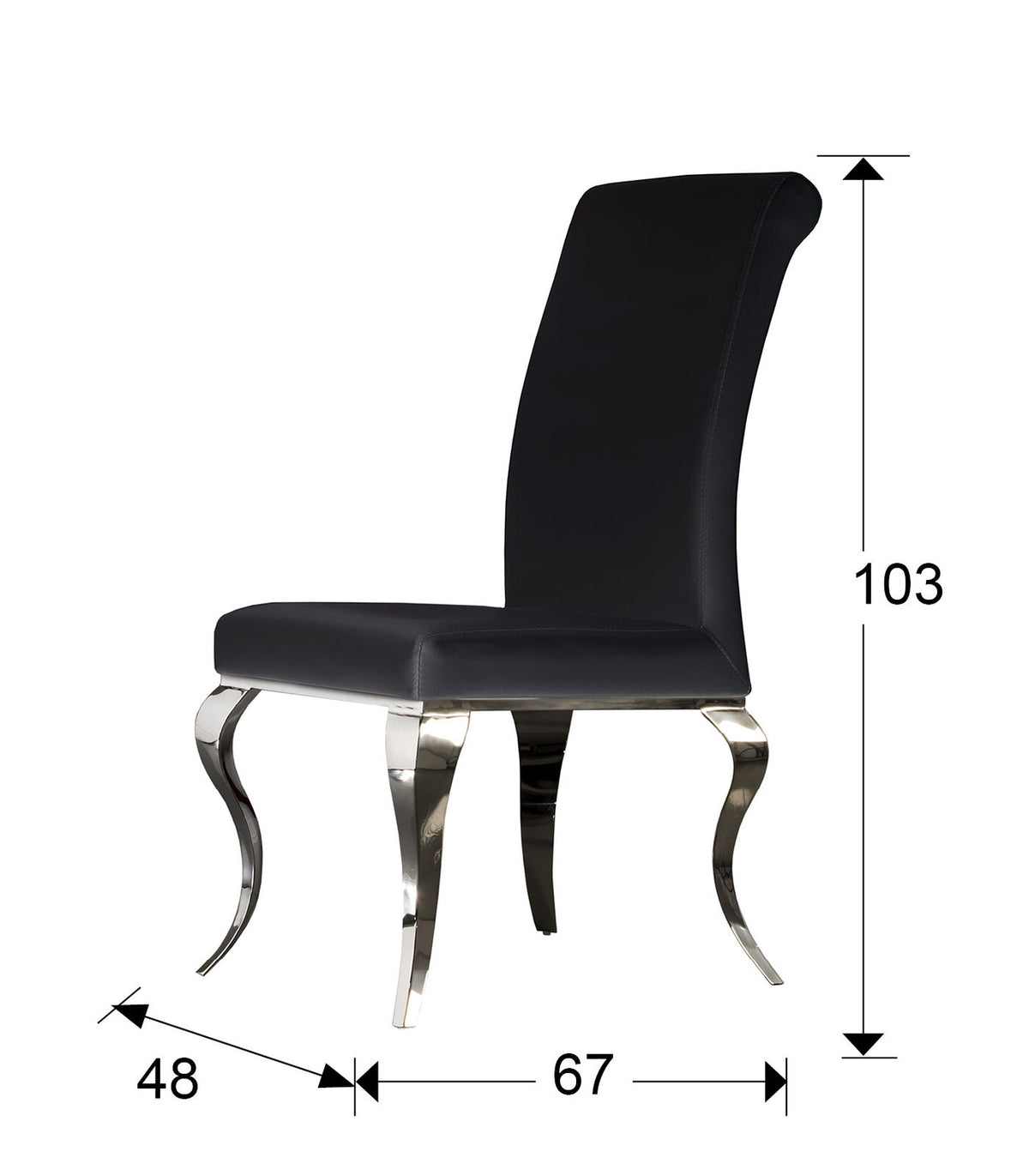 Silla Barroque acero - medidas