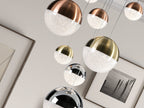 Lámpara de techo Sphere 9 luces cobre, latón y cromo Ø50 dimable