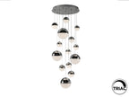 Lámpara de techo Sphere 14 luces cromo Ø60 dimable con pulsador