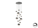 Lámpara de techo grande Sphere 14 luces Ø60 cromo altura 500 cm