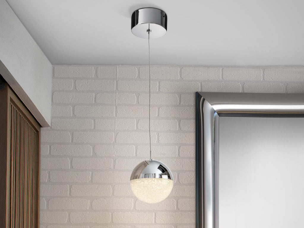 Lámpara colgante Sphere LED Ø12 cromo