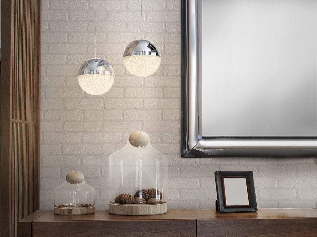 Lámpara colgante Sphere LED Ø12 cromo