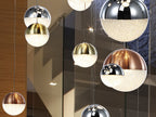 Lámpara de techo grande Sphere 27 luces Ø80 cobre latón y cromo