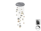 Lámpara de techo grande Sphere 27 luces Ø80 cobre latón y cromo
