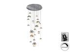 Lámpara de techo grande Sphere 27 luces Ø80 cobre latón y cromo CCT