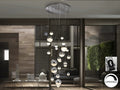 Lámpara de techo grande Sphere 27 luces Ø80 cromo CCT altura 500 cm