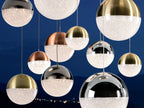 Lámpara de techo grande Sphere 55 luces Ø140 cobre latón y cromo