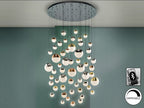 Lámpara de techo grande Sphere 55 luces Ø140 cobre latón y cromo