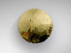 Escultura de pared Matrix bajorrelieve acero dorado Ø100