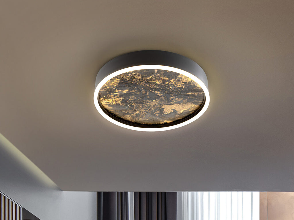 Plafón LED Stone CCT negro Ø40