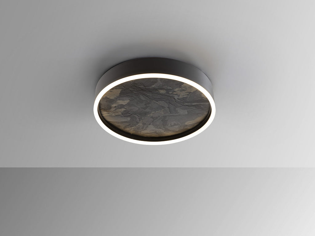 Plafón LED Stone CCT negro Ø40