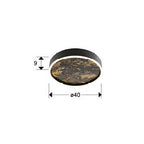 Plafón LED Stone CCT negro Ø40 - medidas