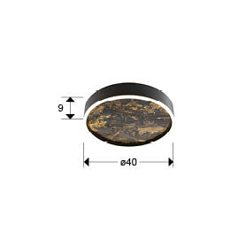 Plafón LED Stone CCT negro Ø40 - medidas