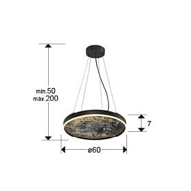 Lámpara de techo Stone LED CCT negro Ø60 - medidas