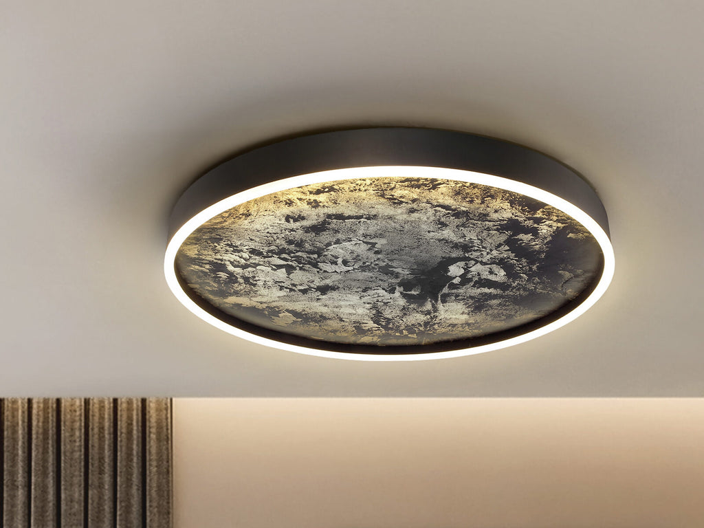 Plafón LED Stone CCT negro Ø60