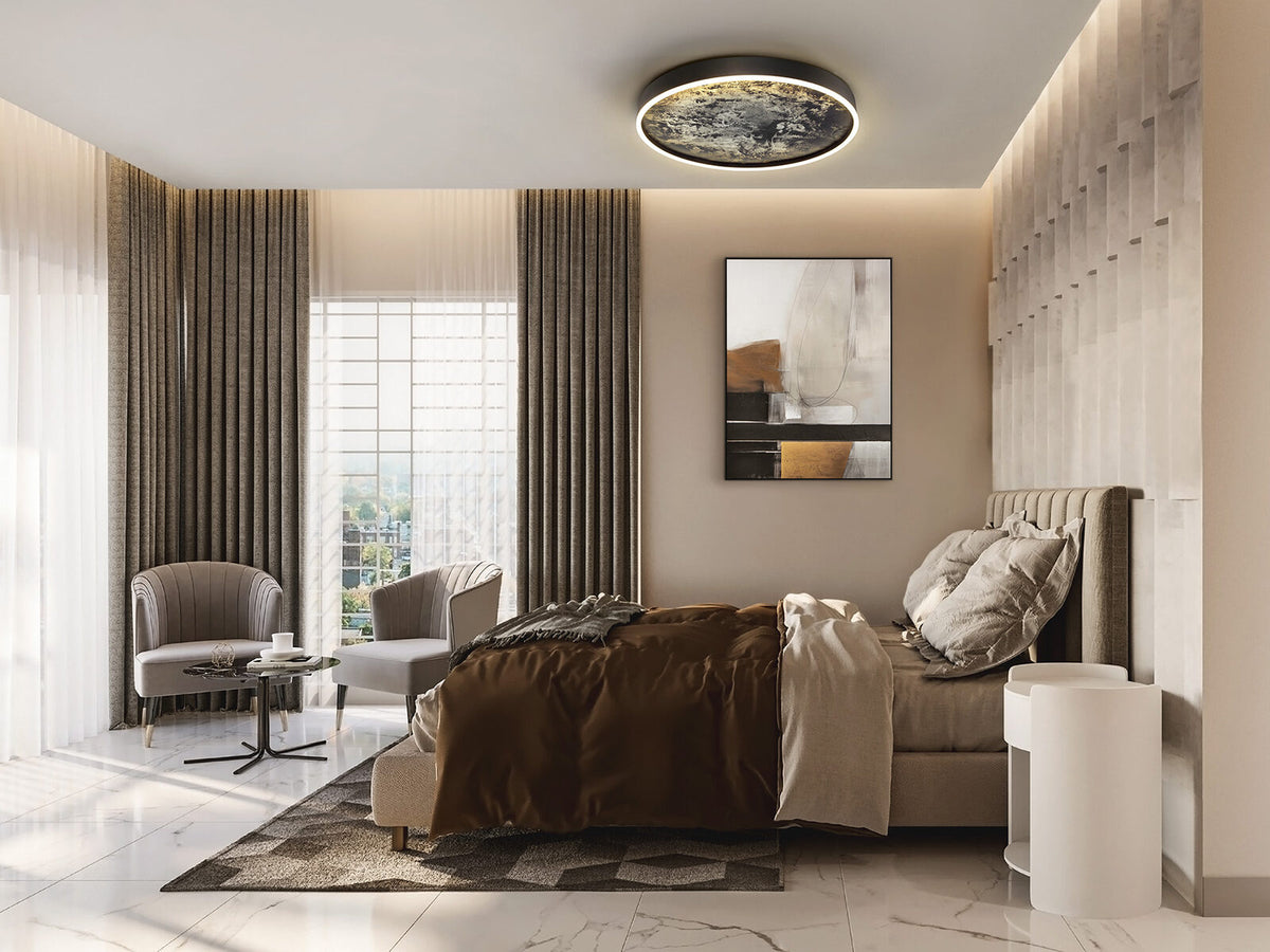 Plafón LED Stone CCT negro Ø60