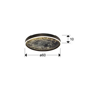 Plafón LED Stone CCT negro Ø60 - medidas