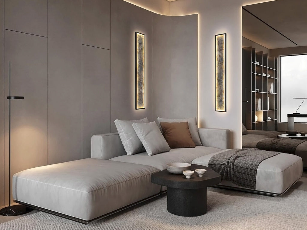 Aplique o plafón LED Stone CCT negro 100 cm