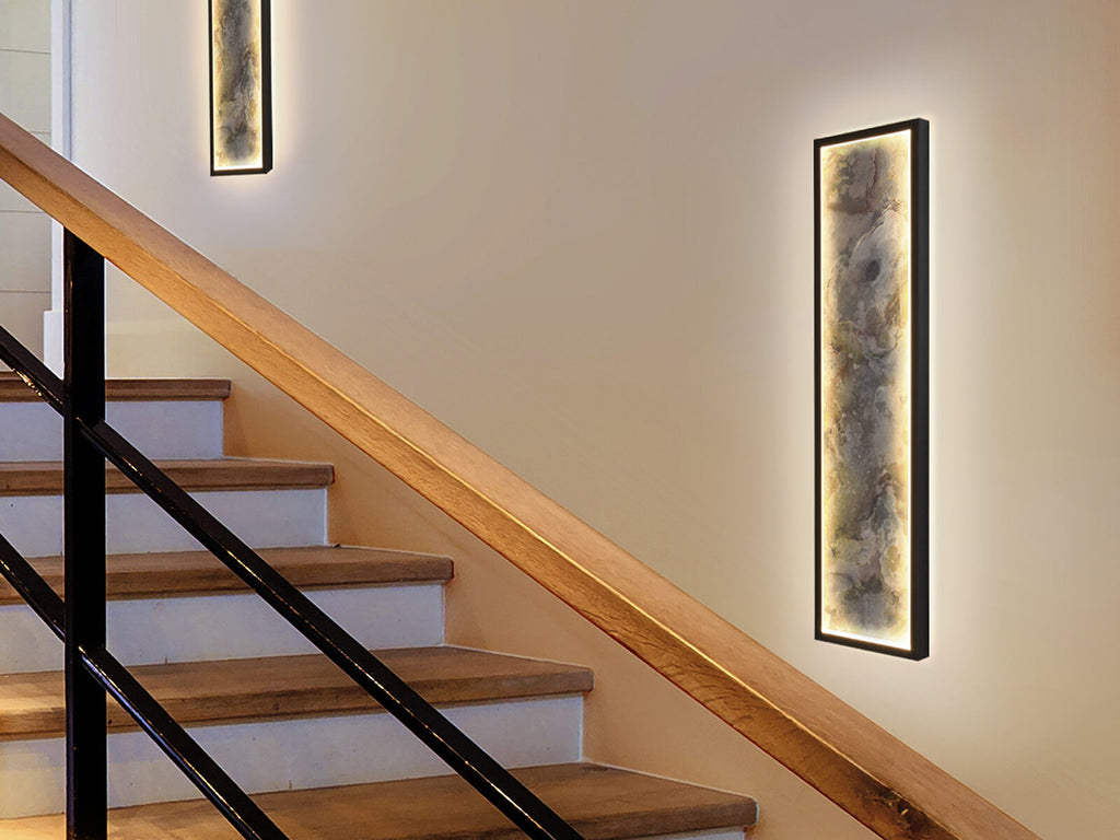 Aplique o plafón LED Stone CCT negro 60 cm