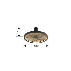 Aplique LED Stone CCT redondo negro Ø32 - medidas