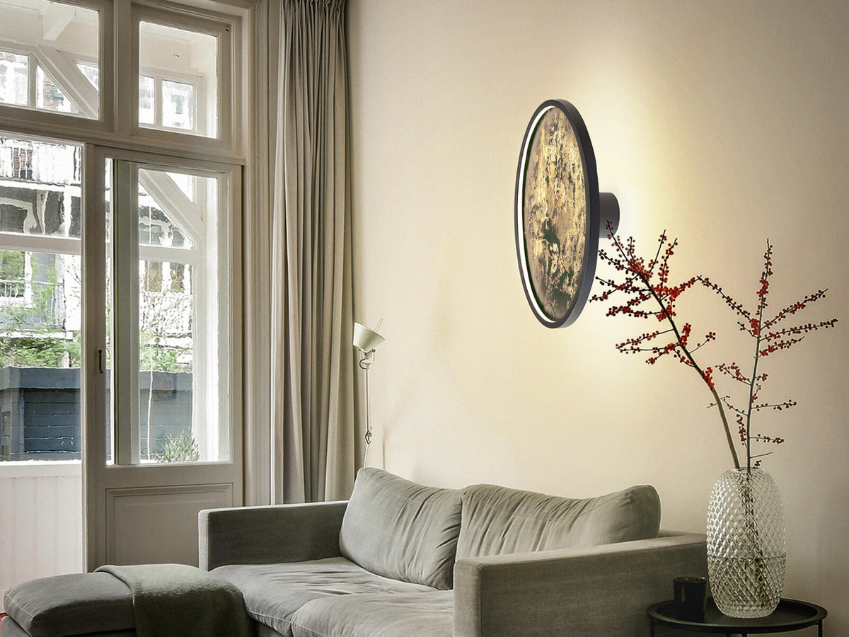 Aplique LED Stone CCT redondo negro Ø61