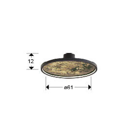Aplique LED Stone CCT redondo negro Ø61 - medidas