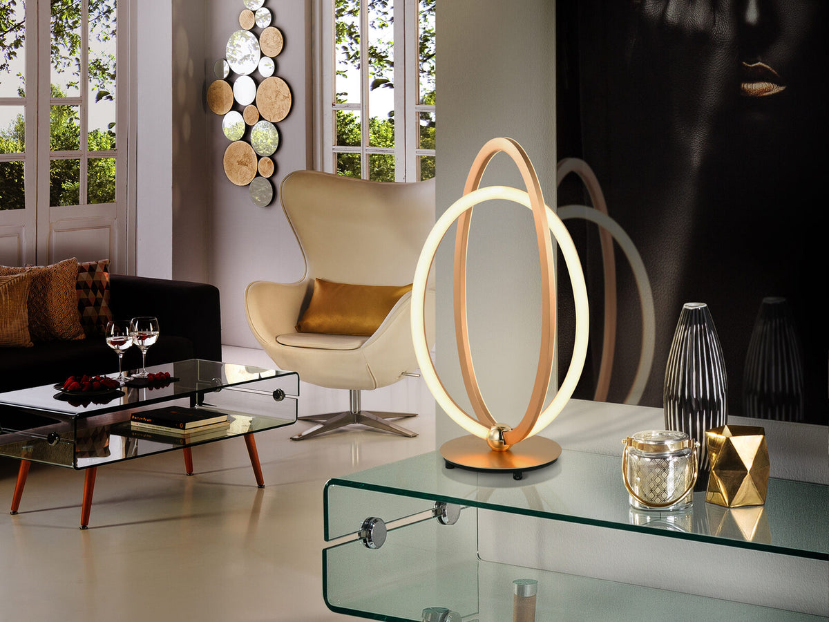 Lámpara de mesa Ocellis LED oro rosa