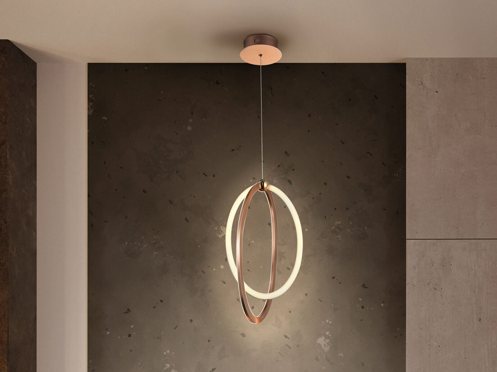 Lámpara de techo Ocellis LED oro rosa 22 cm