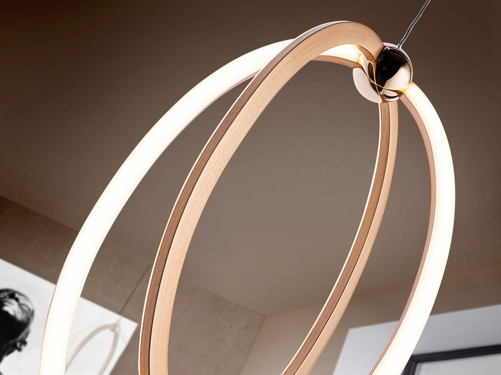 Lámpara de techo Ocellis LED oro rosa 22 cm