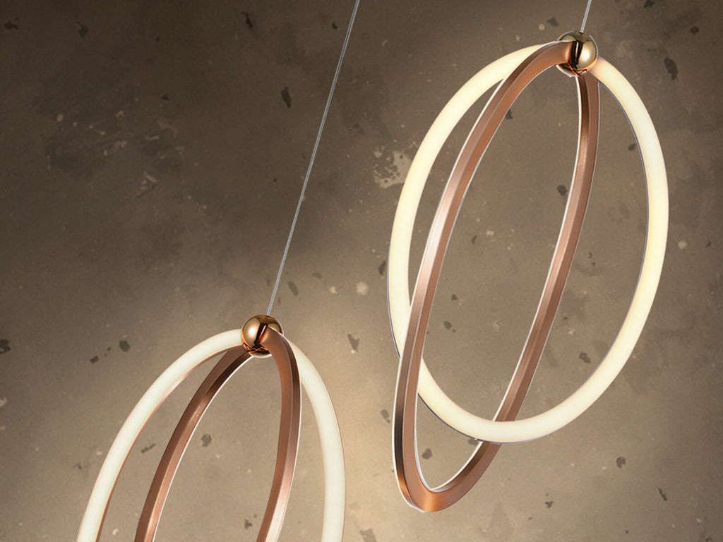 Lámpara de techo Ocellis LED oro rosa 22 cm