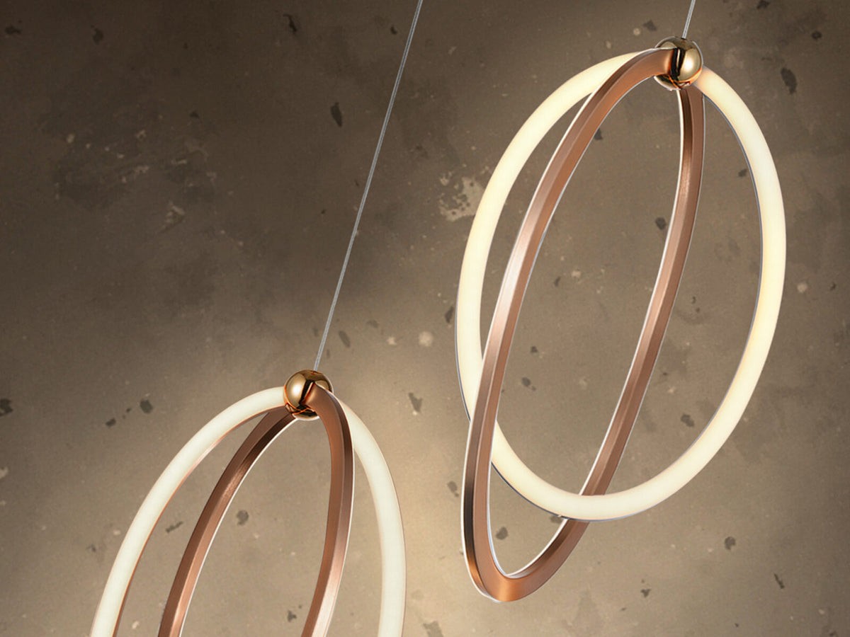 Lámpara de techo Ocellis LED oro rosa 22 cm