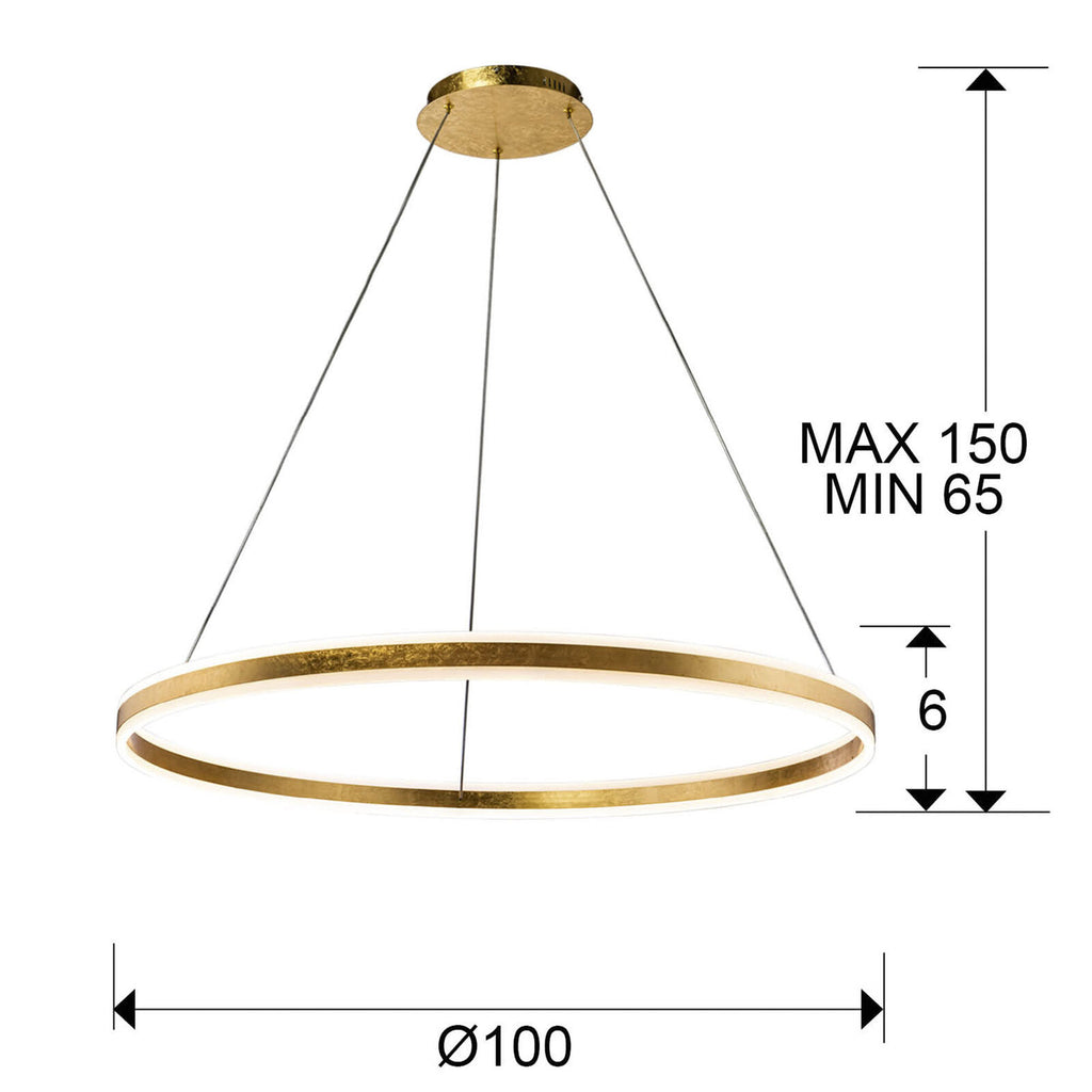 Lámpara de techo Helia LED pan de oro Ø100 - medidas