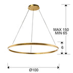 Lámpara de techo Helia LED pan de oro Ø100 - medidas