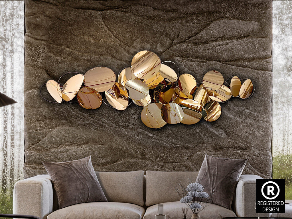 Escultura de pared Serenity acero oro rosa