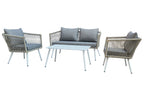 Conjunto de Exterior Tirreno Aluminium Gris / Rattan