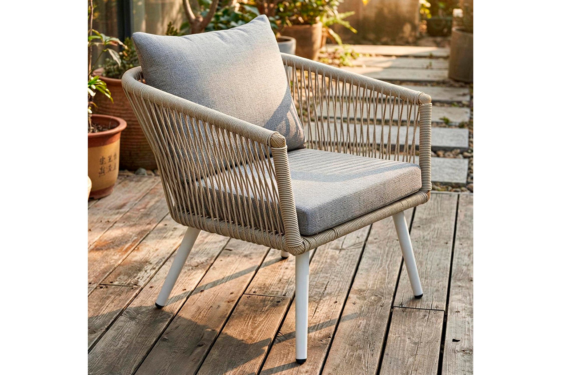 Conjunto de Exterior Tirreno Aluminium Gris / Rattan - imagen 2