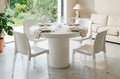 Mesa Fija Redonda Microcemento Blanco - 90 cm