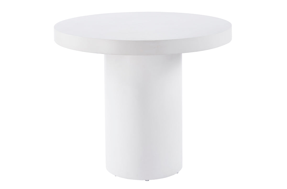 Mesa Fija Redonda Microcemento Blanco - 90 cm